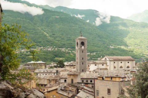 Centro storico di Sondrio e area ristorazione valtellinese